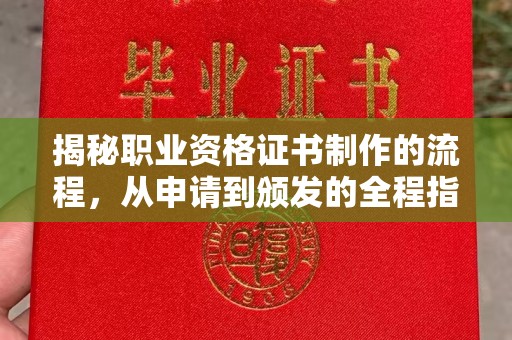 龙马潭揭秘职业资格证书制作的流程，从申请到颁发的全程指南
