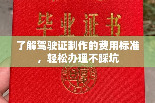 龙马潭了解驾驶证制作的费用标准，轻松办理不踩坑