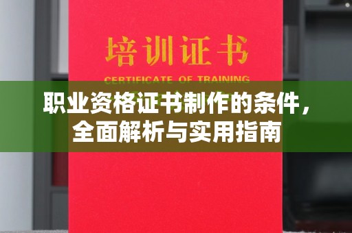 龙马潭职业资格证书制作的条件，全面解析与实用指南